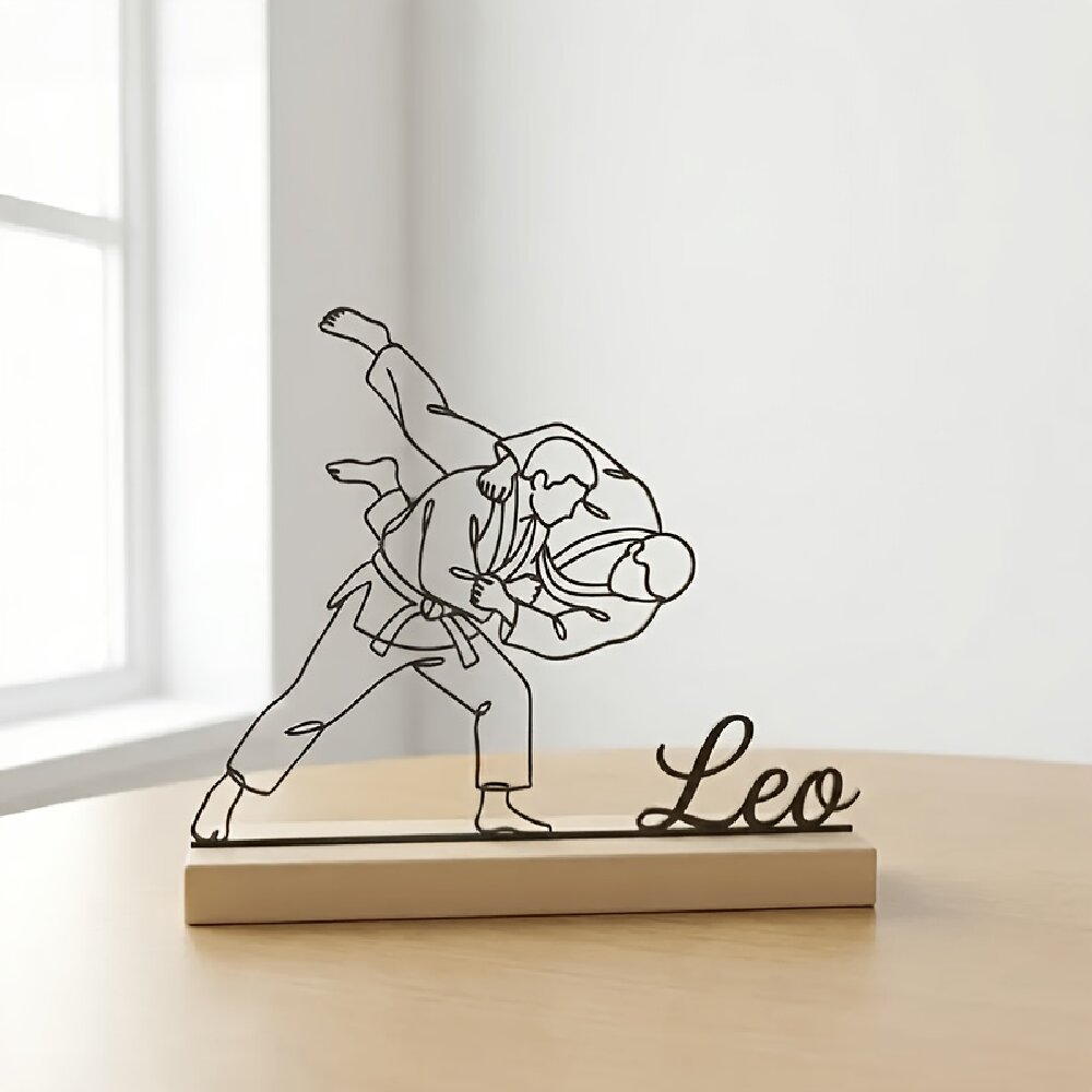 Woodworking Laser - Statua Personalizzata Incisa per Arti Marziali