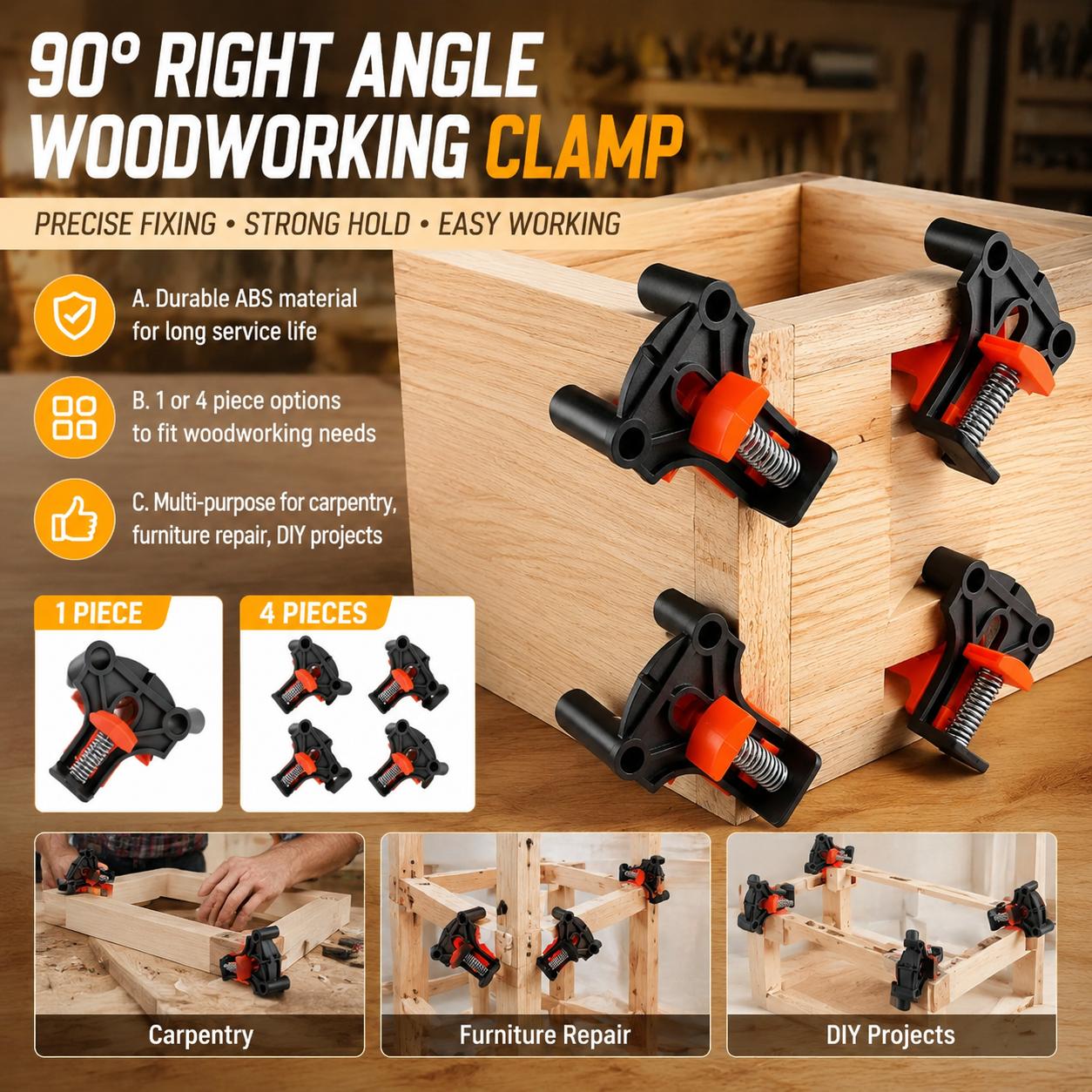 Woodworking Kits - Kit di Morsetti Angolari a 90